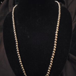 Vintage Monet Silver Tone Metal Beaded 29-in Necklace